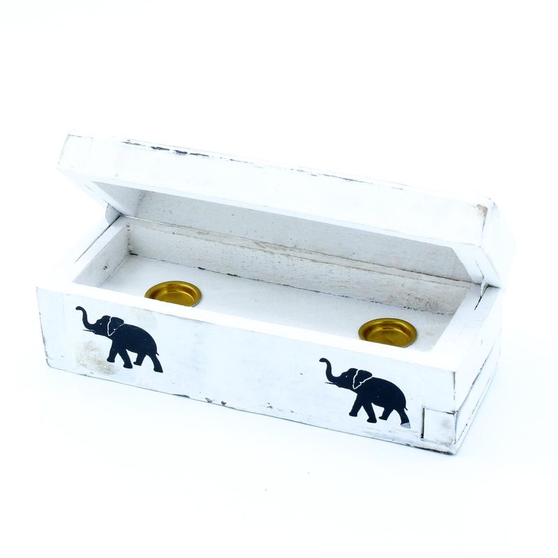 Porte-Encens Délavé Blanc - Cône Boîte à Fumée 15 cm