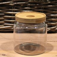 Bocal en Verre Couvercle Bambou - 10cm