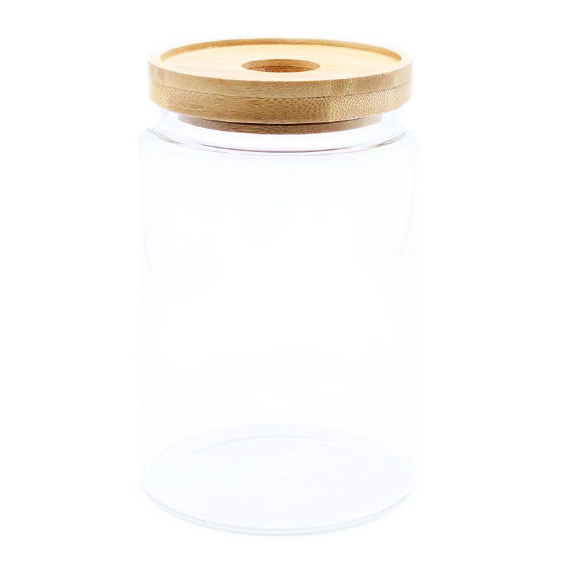 Bocal en Verre Couvercle Bambou - 15cm