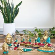 Figurines Boudha en Cuivre - Allongé - 10cm