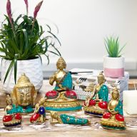Figurines Boudha en Cuivre - Allongé - 10cm