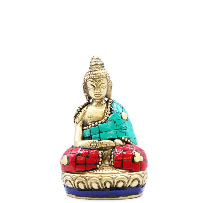Figurines Boudha en Cuivre - Mains Hautes - 7.5 cm