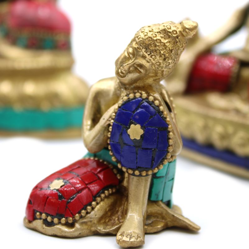 Figurines Boudha en Cuivre - Tête Grande - 11.5 cm