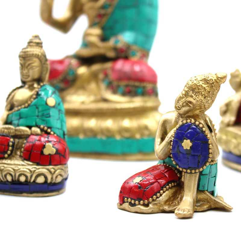 Figurines Boudha en Cuivre - Tête Grande - 11.5 cm