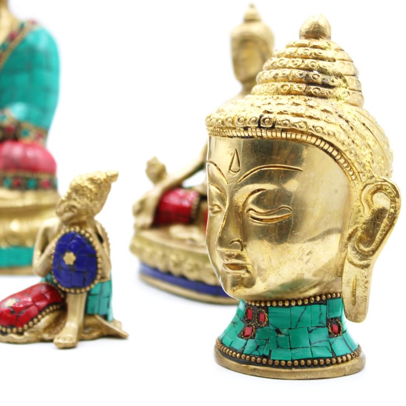 Figurines Boudha en Cuivre - Tête Medium - 8 cm
