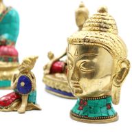 Figurines Boudha en Cuivre - Tête Medium - 8 cm
