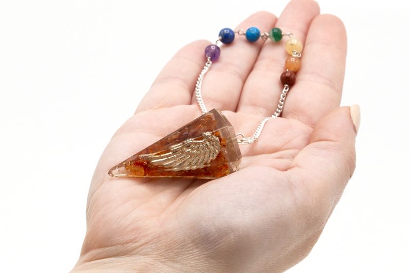 Pendule Orgonite de Puissance Chakra - Ailes d'Ange