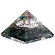 Pyramide Orgonite - Aventurine Verte et Fleur de Vie - 70mm