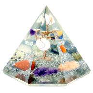 Orgonite Pyramide à 7 faces - Pierre précieuse Arbre de Sagesse - 90 mm