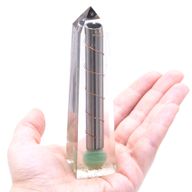 Obelisque Orgonite - Point de Pouvoir - Aventurine verte - 110x30mm