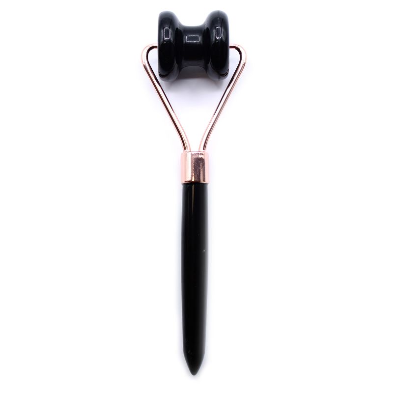 Rouleau de Massage Visage - Obsidienne Noire