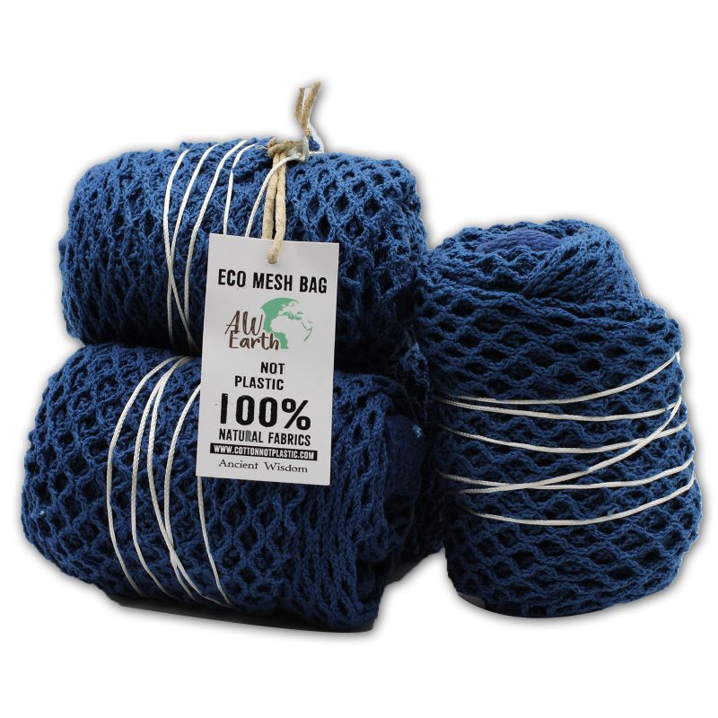 Sac en Filet en Coton Pur - Denim