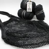 Sac en Filet en Coton Pur - Noir