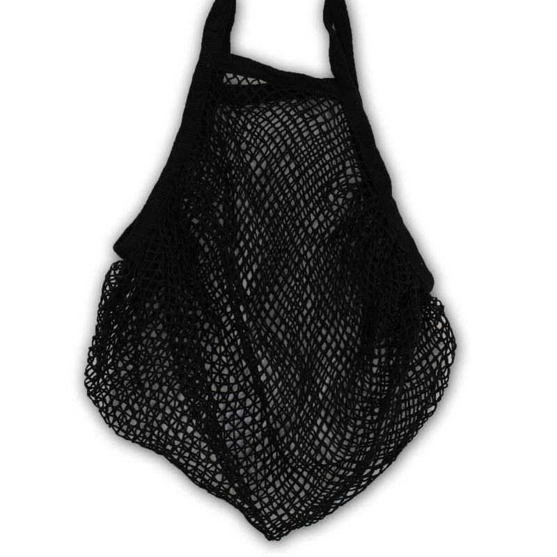 Sac en Filet en Coton Pur - Noir