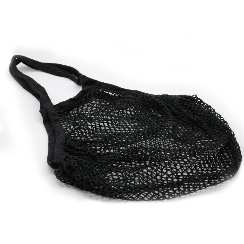 Sac en Filet en Coton Pur - Noir