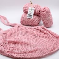 Sac en Filet en Coton Pur - Rose