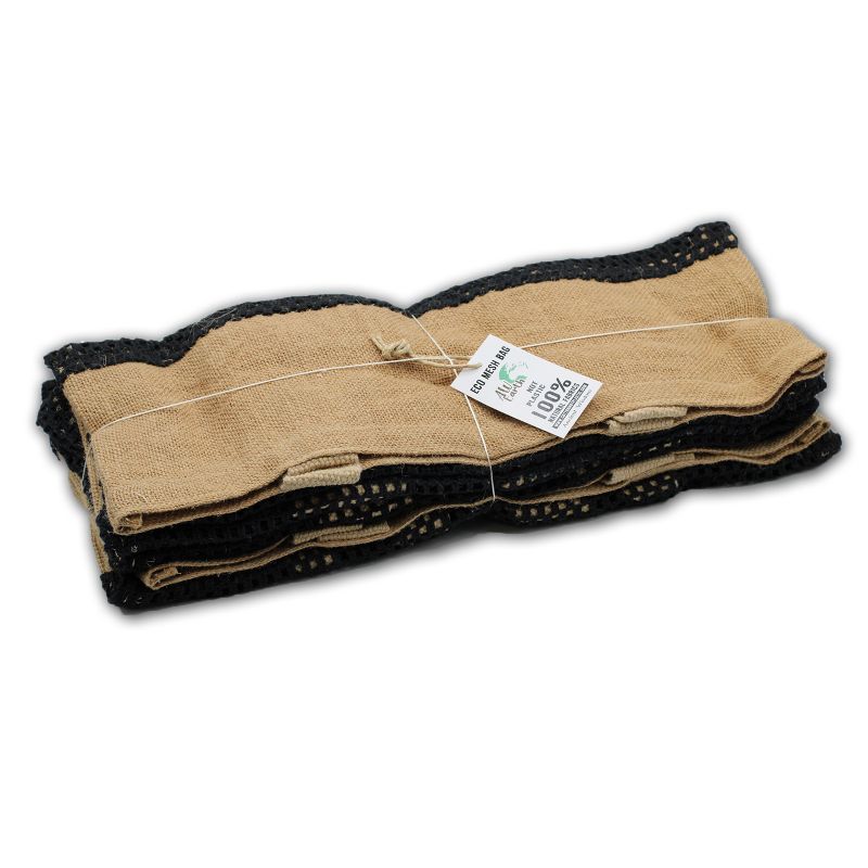 Sac en Filet en Coton et Jute - Noir