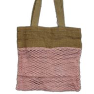 Sac en Filet en Coton et Jute - Rose
