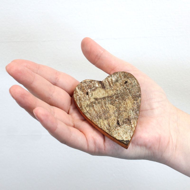 Lettre Rustique en Écorce - "Heart Shape" (12) - Petit 7cm