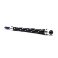 Baguette de Guérison Torsadé - Sphère d'Amethyste Argentée