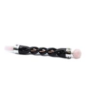 Baguette de Guérison de Sculpture en Spirale - Quartz Rose Cuivré