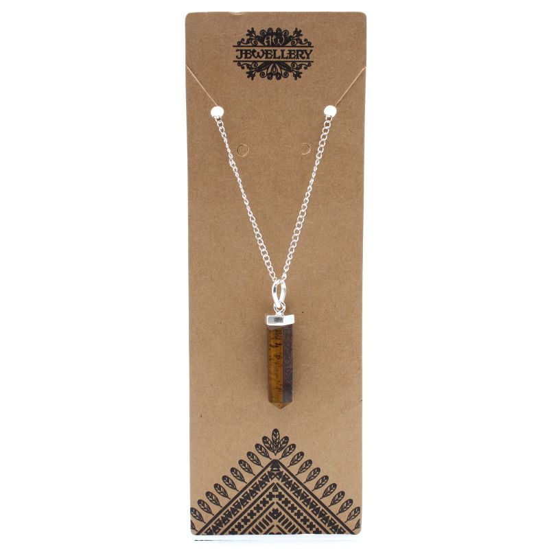 Pendentif Point Classique Pierres Précieuses - Oeil de Tigre