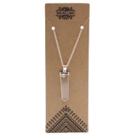 Pendentif crayon plat en pierres précieuses - Quartz de roche