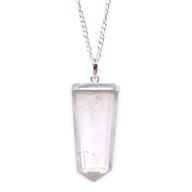 Pendentif crayon plat en pierres précieuses - Quartz de roche