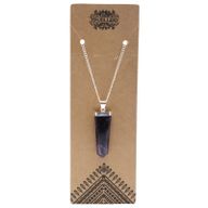 Pendentif Crayon Plat Pierres Précieuses - Améthyste