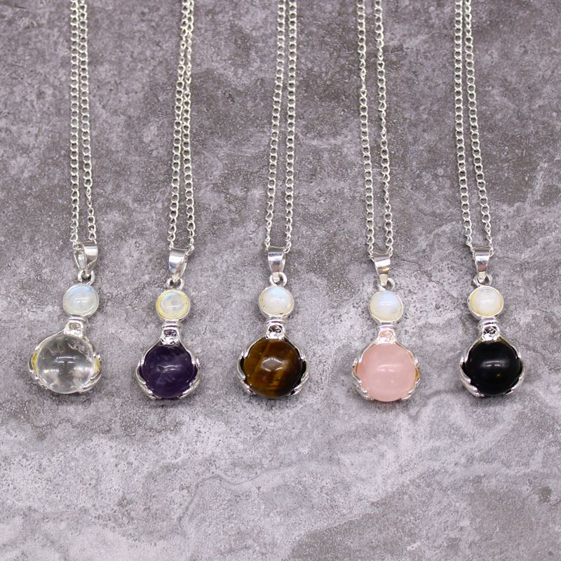 Pendentif Mains Guérissantes en Pierres Précieuses - Quartz Rose