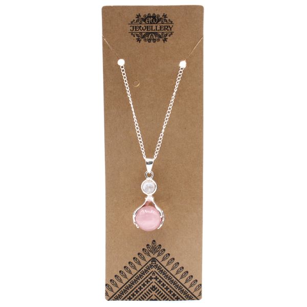Pendentif Mains Guérissantes en Pierres Précieuses - Quartz Rose