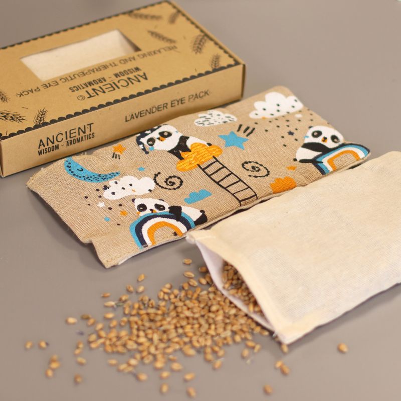 Coussin pour les Yeux en Coton Naturel Lavande et Juco dans une Boîte Cadeau - Panda Endormi