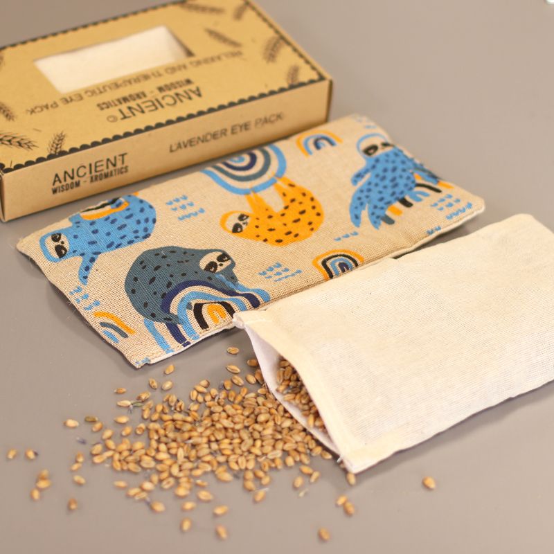 Coussin pour les Yeux en Coton Naturel Lavande et Juco dans une Boîte Cadeau - Paresseux Fainéant