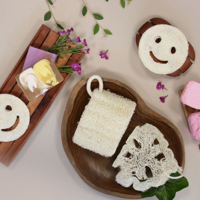 Loofah de Luxe Égyptien avec Ficelle en Coton - Non Compressé - 2 cm