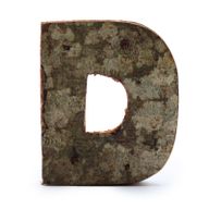 Lettre Rustique en Écorce - "D" (12) - Petit 7cm