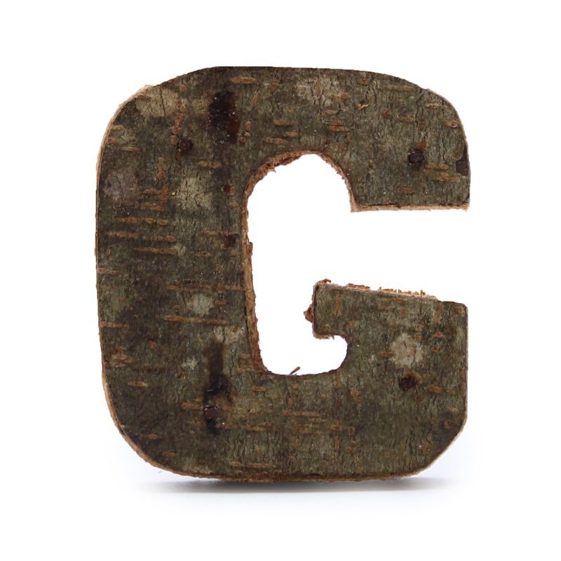 Lettre Rustique en Écorce - "G" (12) - Petit 7cm