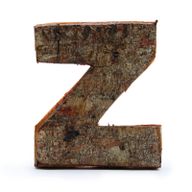 Lettre Rustique en Écorce - "Z" (12) - Petit 7cm