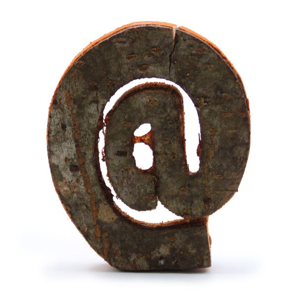 Lettre Rustique en Écorce - "@" (12) - Petit 7cm