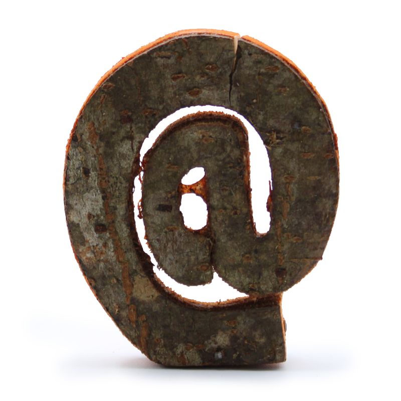 Lettre Rustique en Écorce  - "@" (12) - Petit 7cm