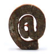 Lettre Rustique en Écorce  - "@" (12) - Petit 7cm