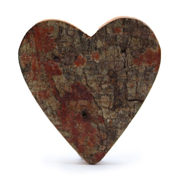 Lettre Rustique en Écorce - "Heart Shape" (12) - Petit 7cm