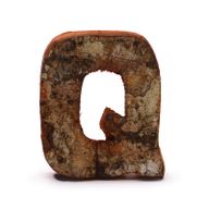 Lettre Rustique en Écorce - "Q" (12) - Petit 7cm