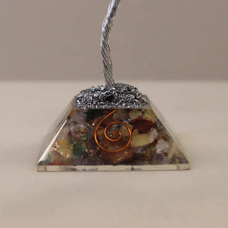 Arbre à Pierres Précieuses avec Base en Orgonite - 80 Pierres - Multi