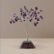 Arbre à Pierres Précieuses avec Base en Orgonite - 80 Pierres - Améthyste