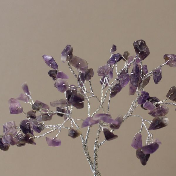 Arbre à Pierres Précieuses avec Base en Orgonite - 80 Pierres - Améthyste