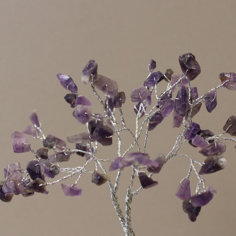 Arbre à Pierres Précieuses avec Base en Orgonite - 80 Pierres - Améthyste