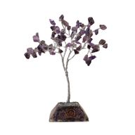 Arbre à Pierres Précieuses avec Base en Orgonite - 80 Pierres - Améthyste