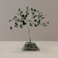 Arbre à Pierres Précieuses avec Base en Orgonite - 80 Pierres - Agate mousse