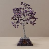 Arbre à Pierres Précieuses avec Base en Orgonite - 160 Pierres - Améthyste