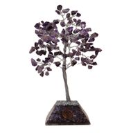 Arbre à Pierres Précieuses avec Base en Orgonite - 160 Pierres - Améthyste